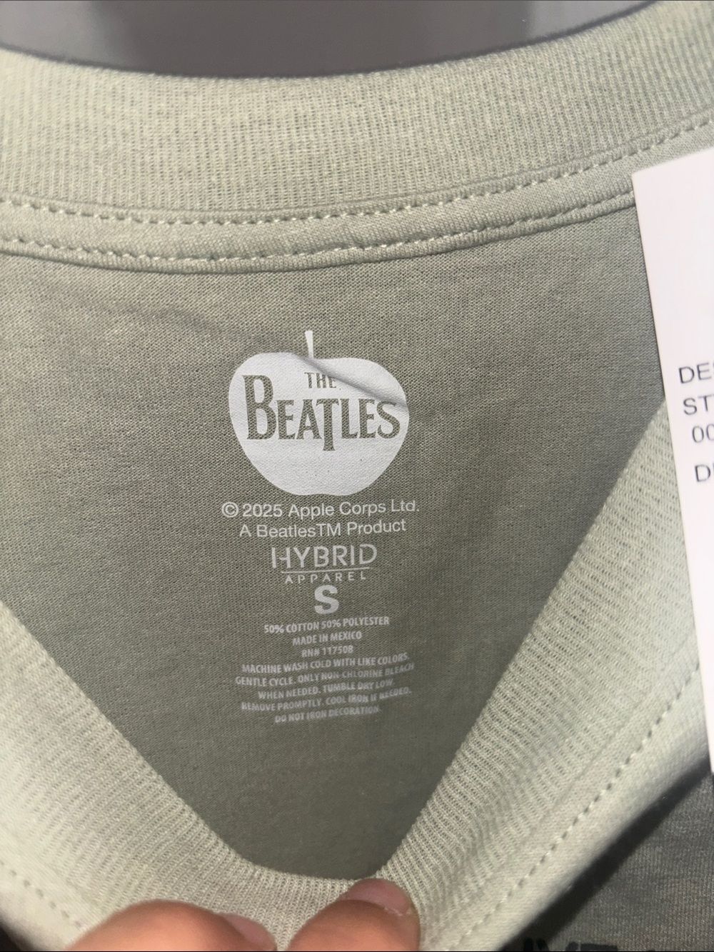 Hybrid Apparel The Beatles Graphic Tee - Light Sage with Black Print - Picture 2 of 3